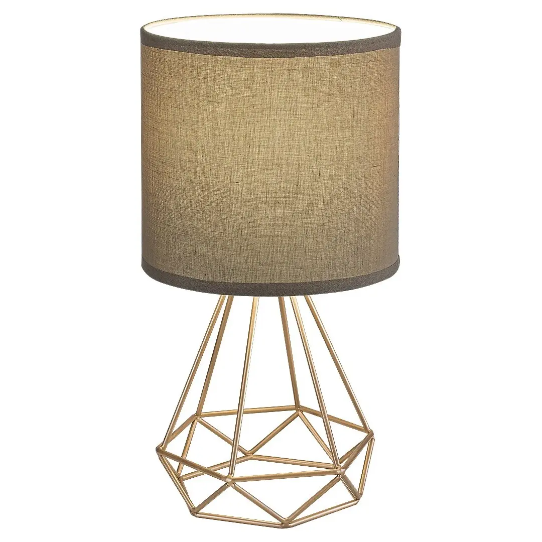 Rabalux Lámpara de mesa de metal textil interruptor de cable Kinga GOLD