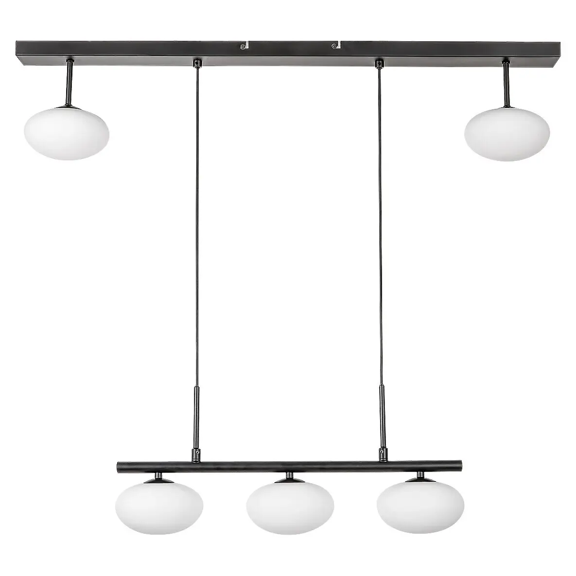 Rabalux Plafón mixto metal-vidrio con interruptor de pared Calista BLACK