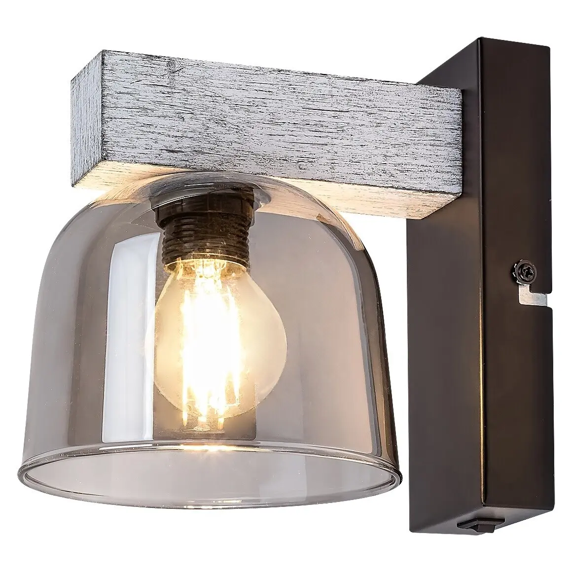 Rabalux Aplique interior de roble con cristal Cardamom SILVER