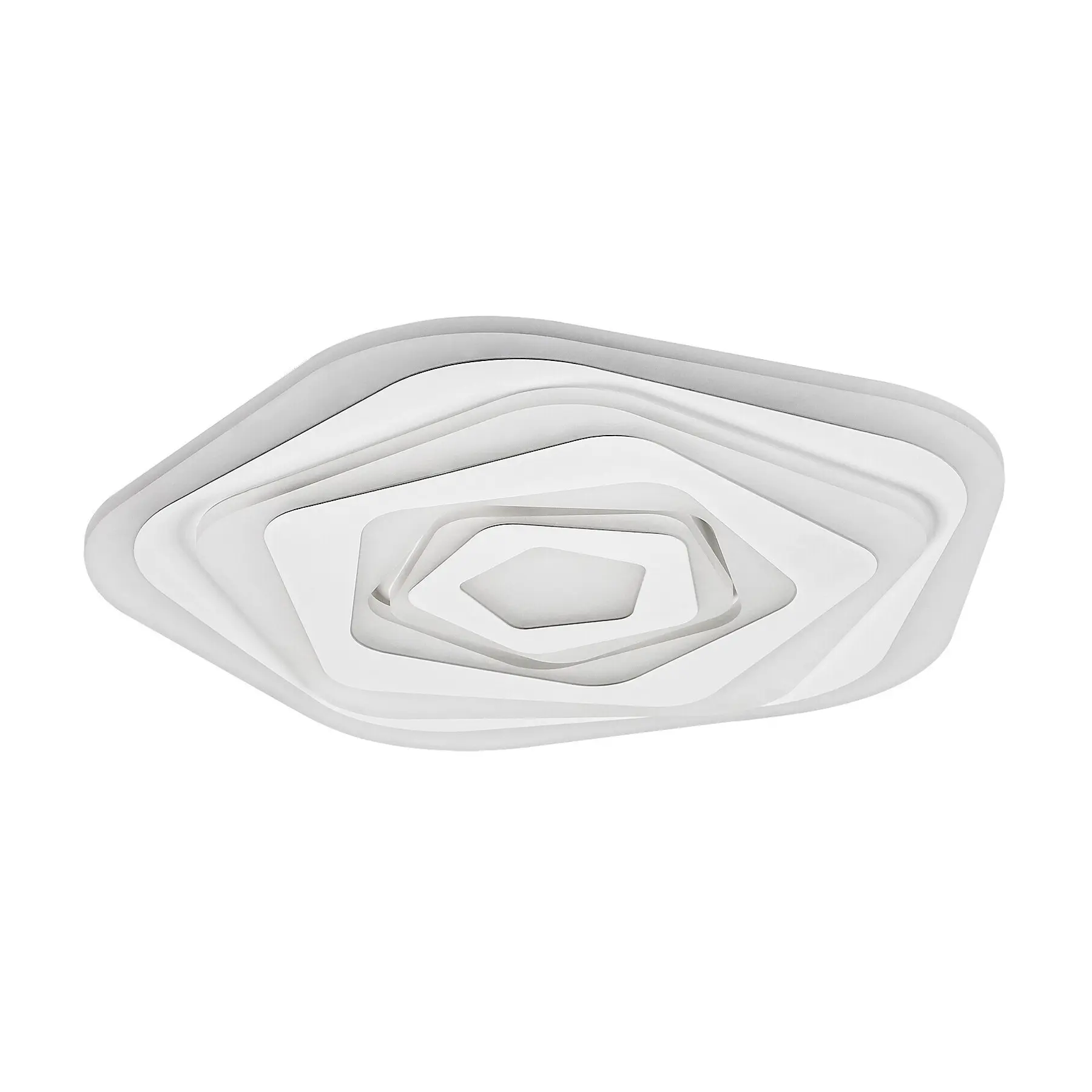 Rabalux Plafones LED regulables integrados en forma de pentágono con mando a distancia de clase g Taneli 54W 4101 lm 3000-6500K IP20, 480×480 mm WHITE