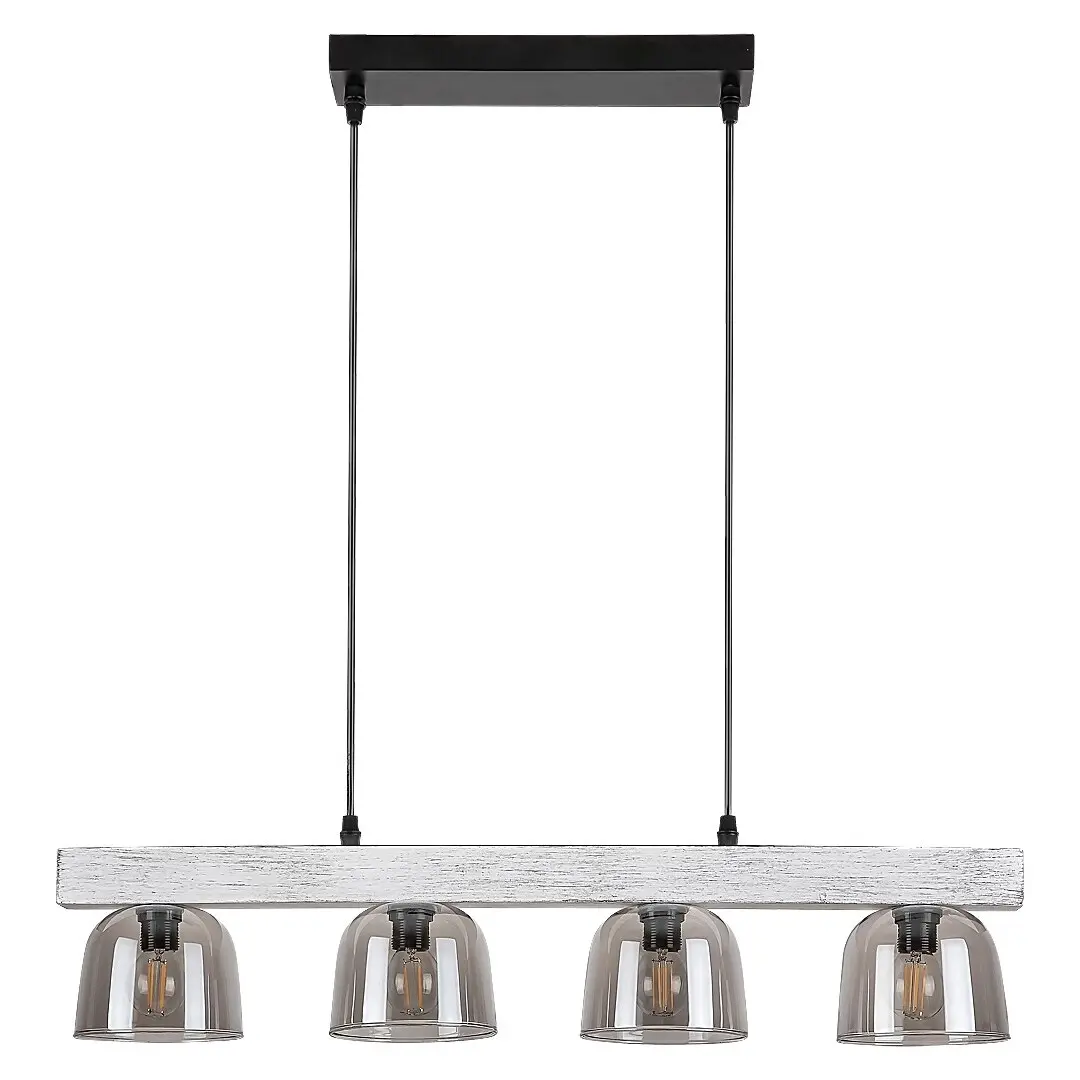 Rabalux Plafón interior, madera con cristal Cardamom SILVER