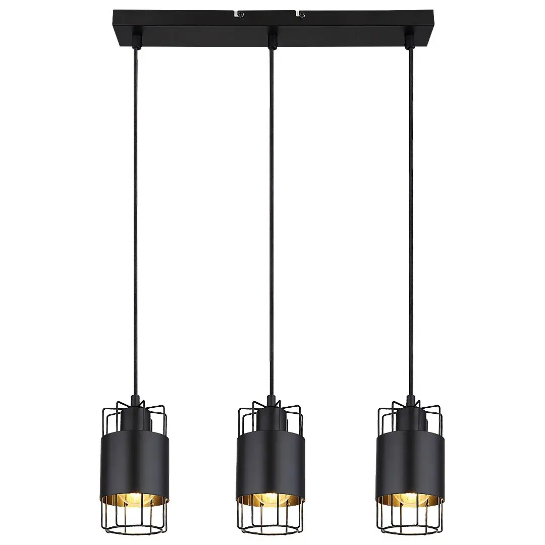 Rabalux Plafón de interior con cable textil Dimitri BLACK