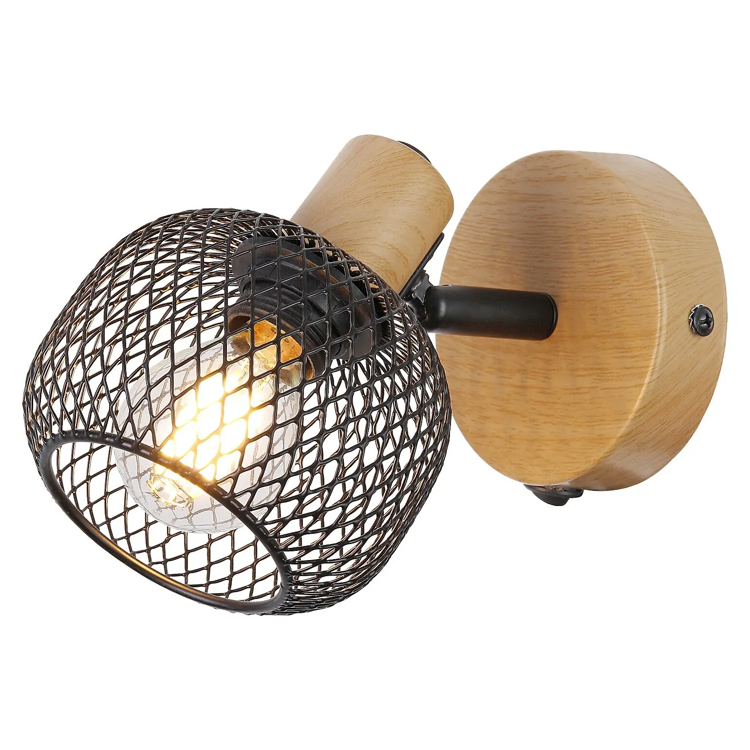Rabalux Foco de interior en metal imitando madera de haya BLACK
