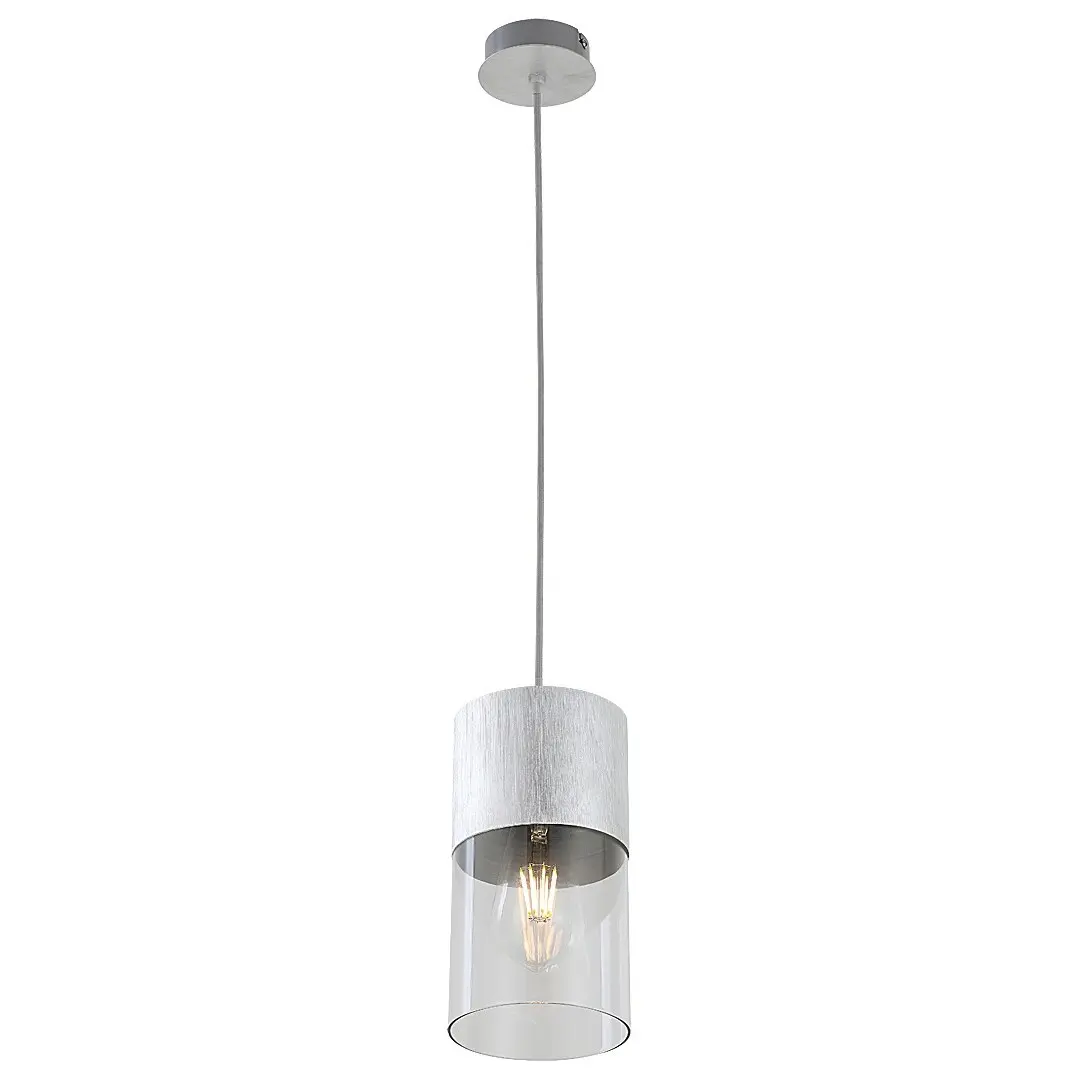 Rabalux Luminarias de techo de suspensión interior cable textil de aluminio Zelkova E27 1x MAX 40W D12xH120cm IP20 SILVER