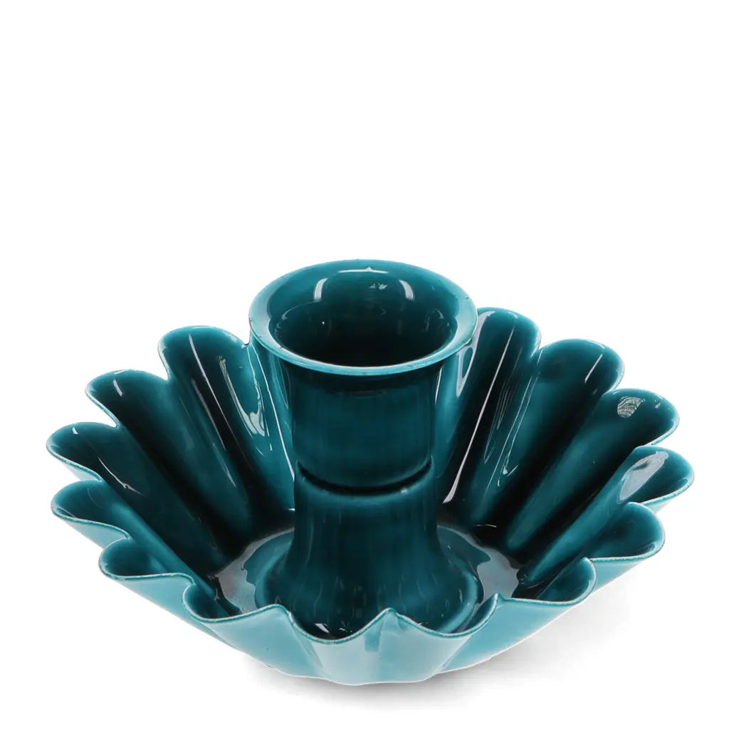 Rex London Portavelas de flores en esmalte BLUE