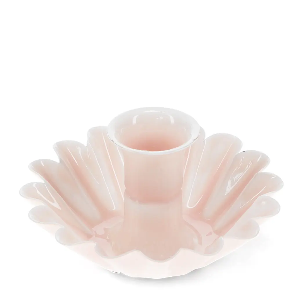 Rex London Portavelas de flores en esmalte PINK