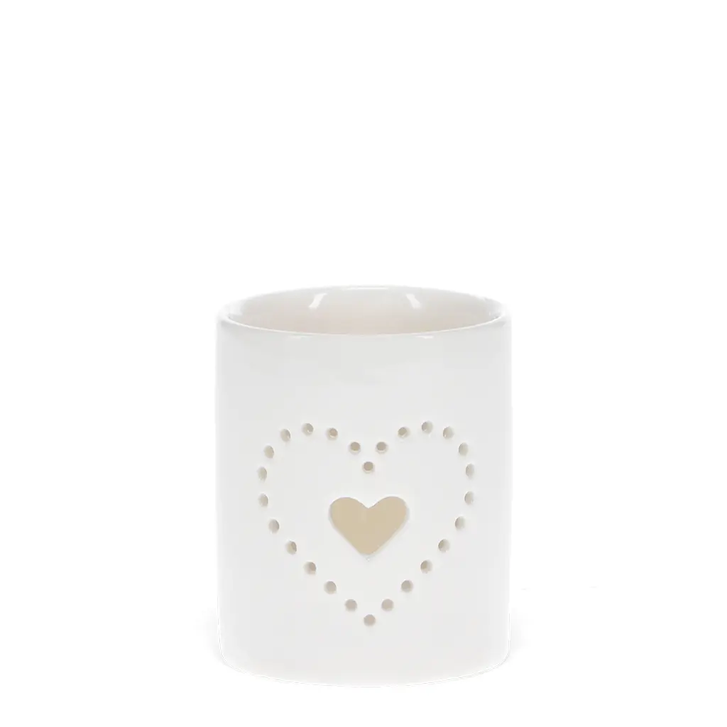Rex London Tarro para velas Heart WHITE