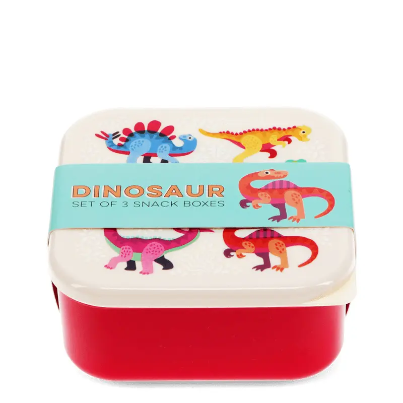 Rex London Caja de almacenamiento de alimentos para niños Baby Dinos RED