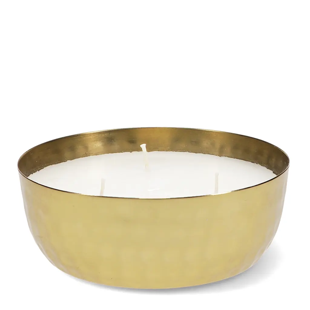 Rex London Velas aromáticas en forma de bol con 3 mechas – metal martillado dorado para niños MULTICOLOR