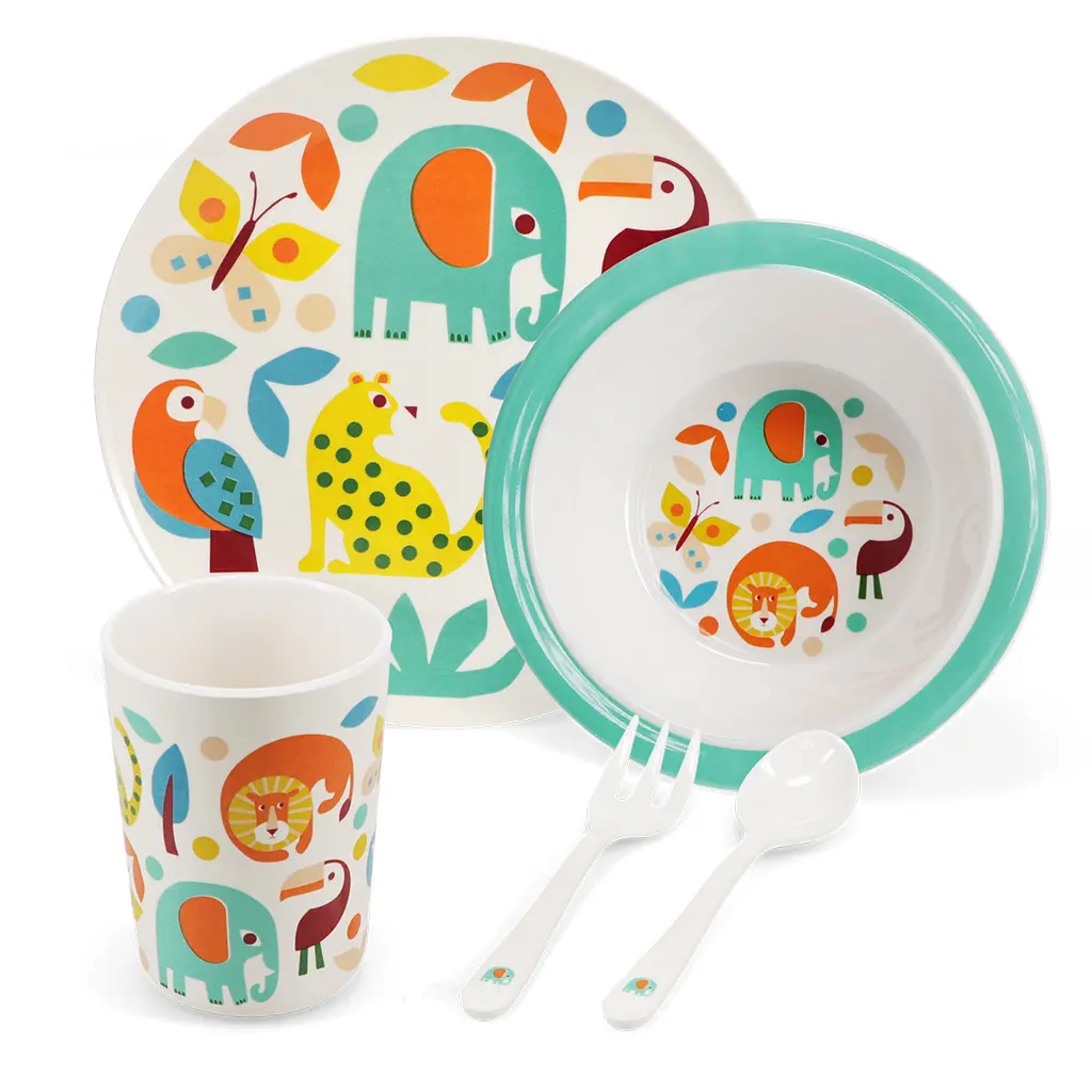 Rex London Plato de melamina para niños Wild Wonders (x5) BLUE