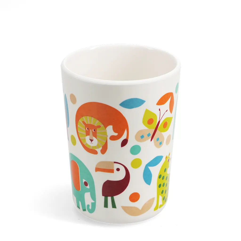 Rex London Vaso de melamina para niños Wild Wonders WHITE