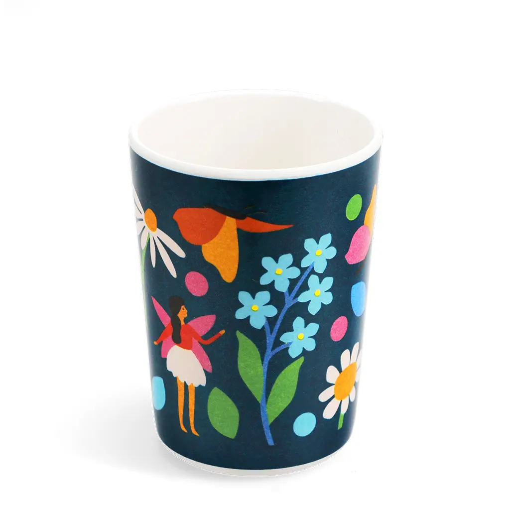 Rex London Vaso de melamina para niños Fairies in the Garden BLUE