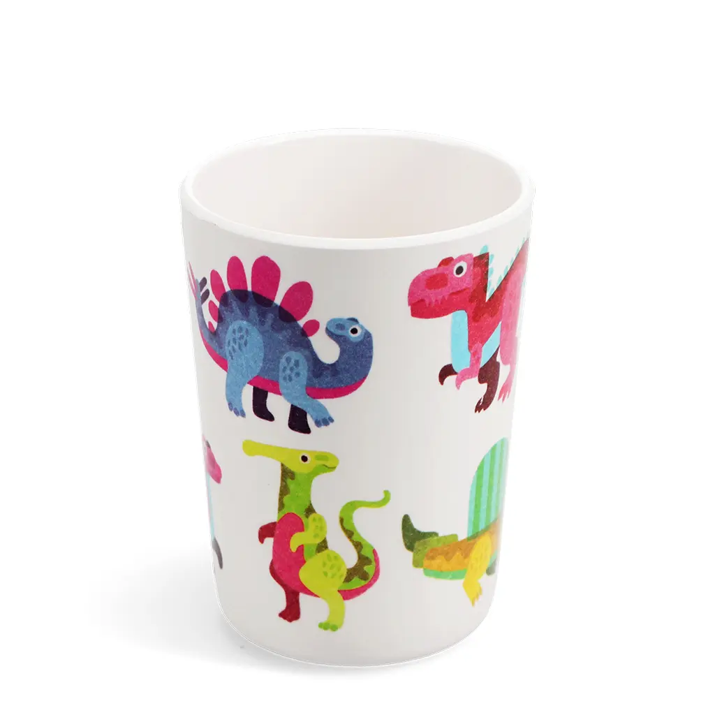 Rex London Vaso de melamina para niños Dinos WHITE