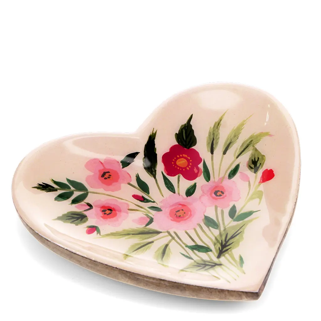 Rex London Organizador de mesa corazón Flowers PINK