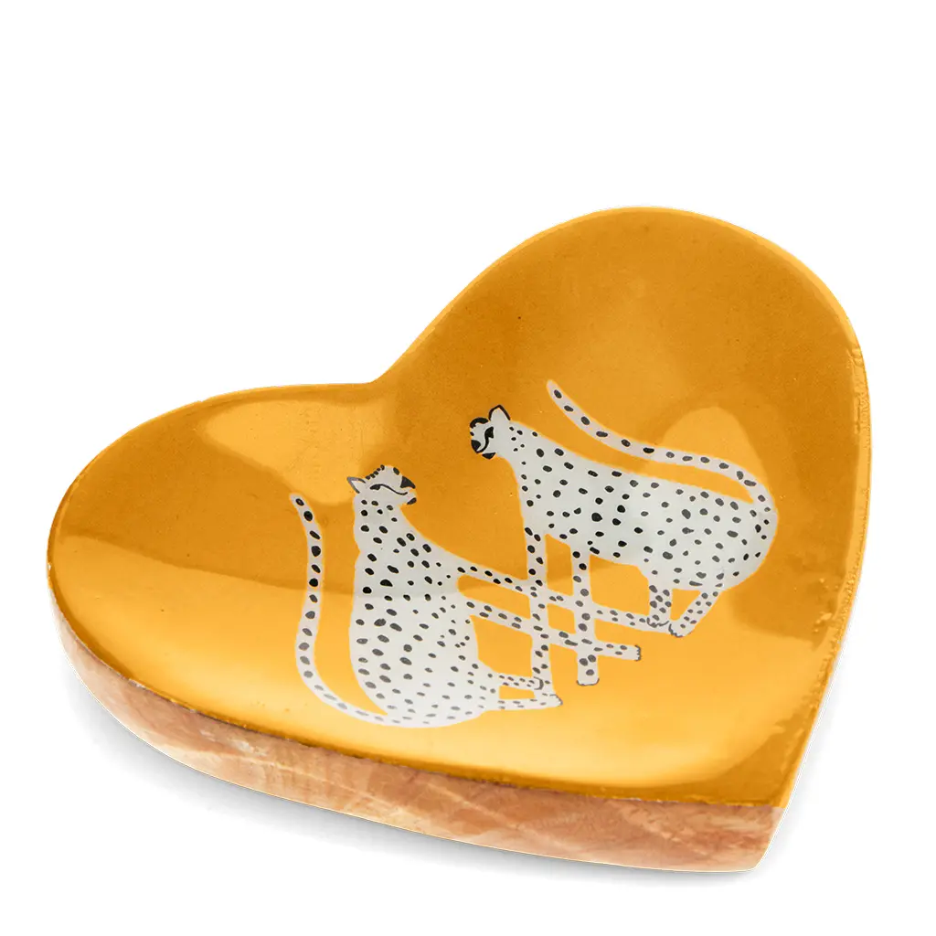 Rex London Organizador de mesa corazón Leopards ORANGE