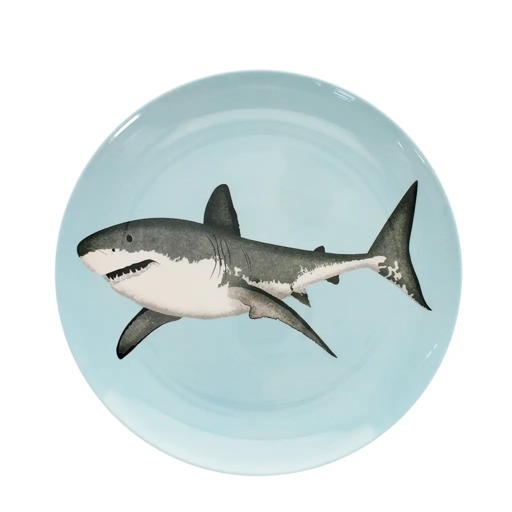 Rex London Plato de melamina para niños Sharks BLUE