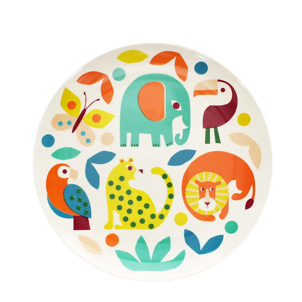 Rex London Plato de melamina para niños Wild Wonders WHITE