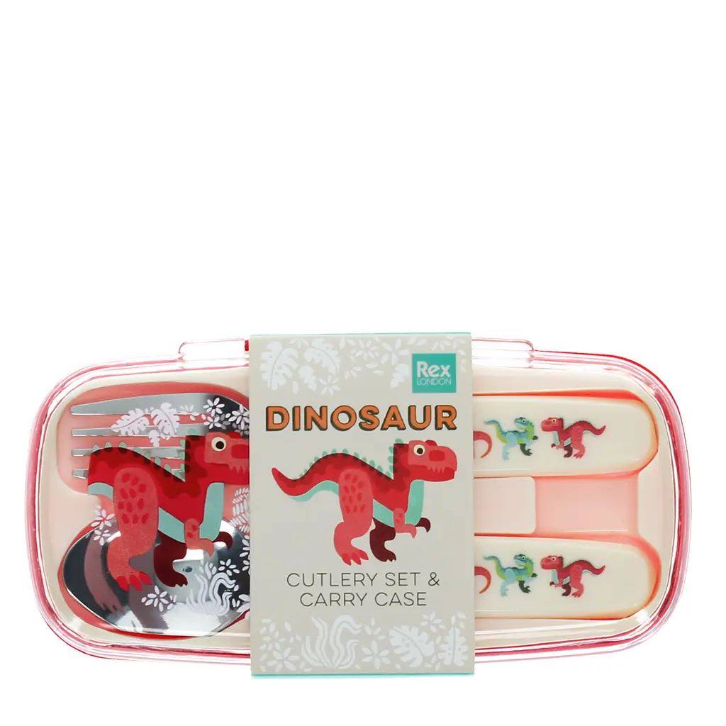 Rex London Cubiertos para niños Dinos RED