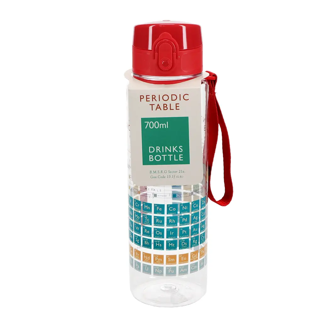 Rex London Botella con tapa de botón-pulsador Periodic Table WHITE