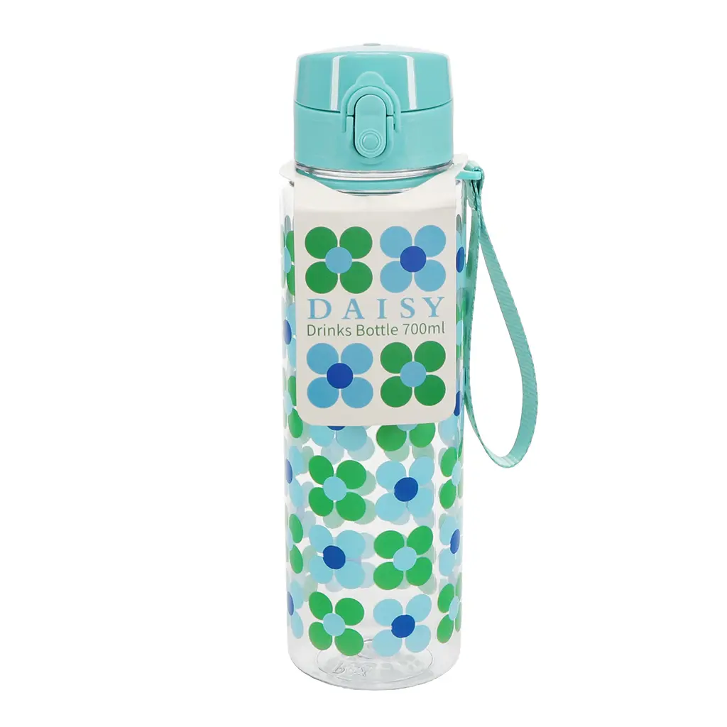 Rex London Botella con tapa de botón-pulsador BLUE