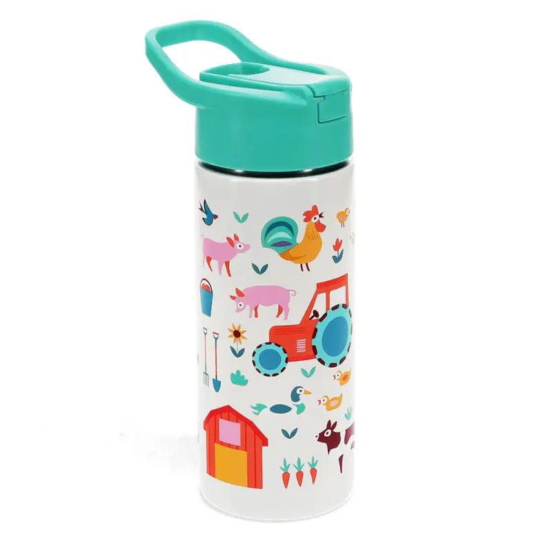 Rex London Botella para niños Farmyard GREEN