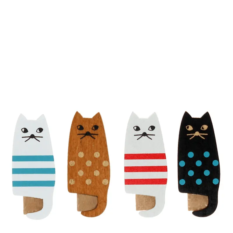 Rex London Mini pinza de madera Cats (x4) BEIGE