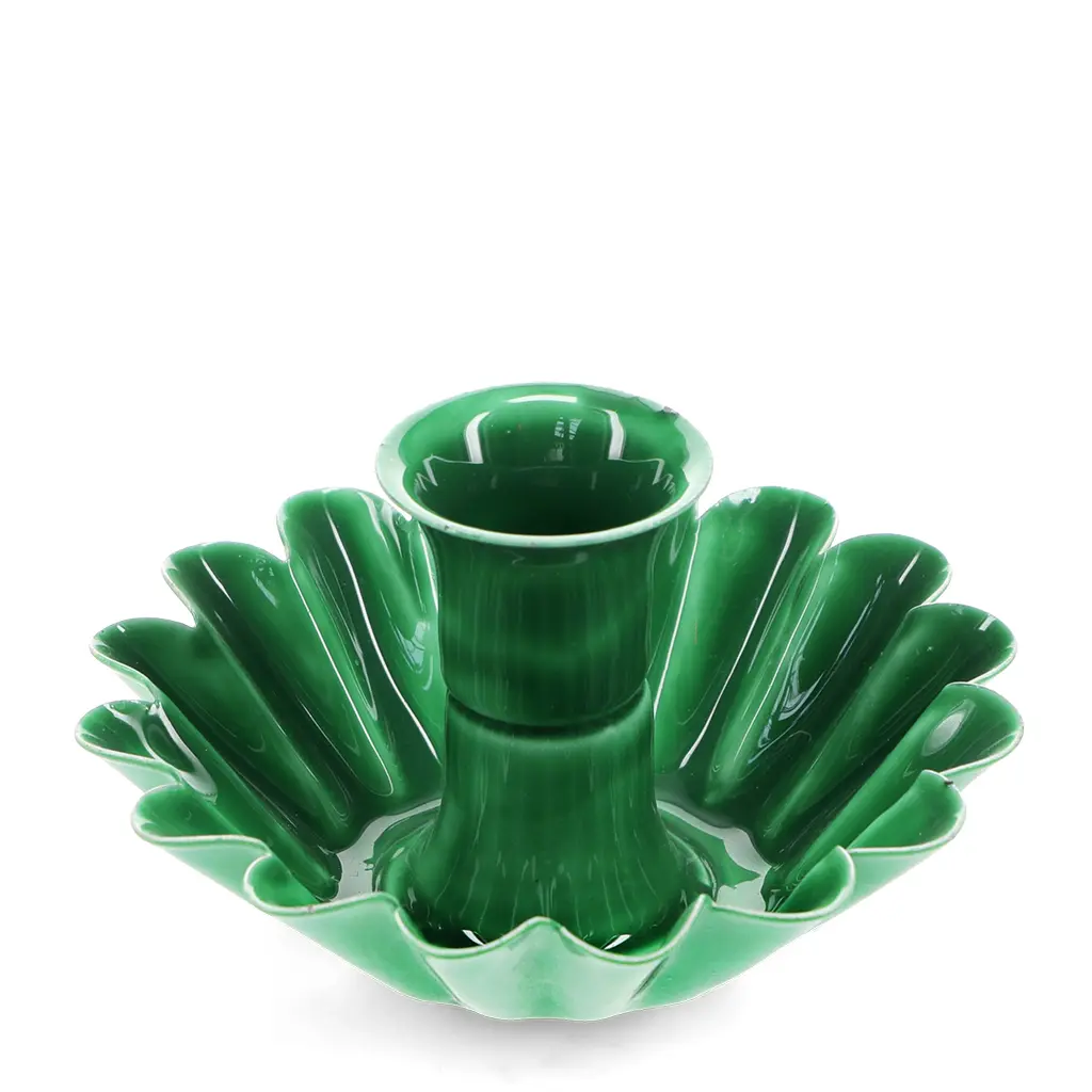 Rex London Portavelas de flores en esmalte GREEN