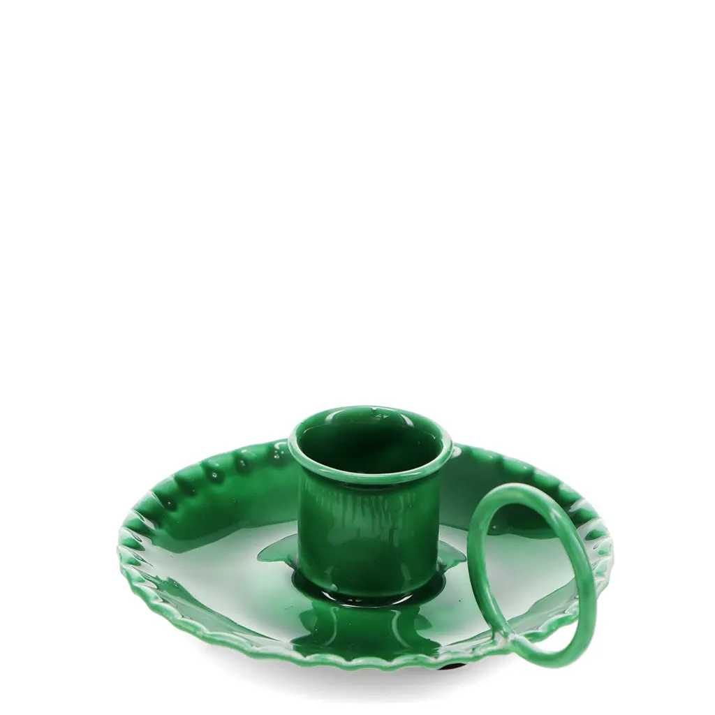 Rex London Portavelas de metal esmaltado GREEN