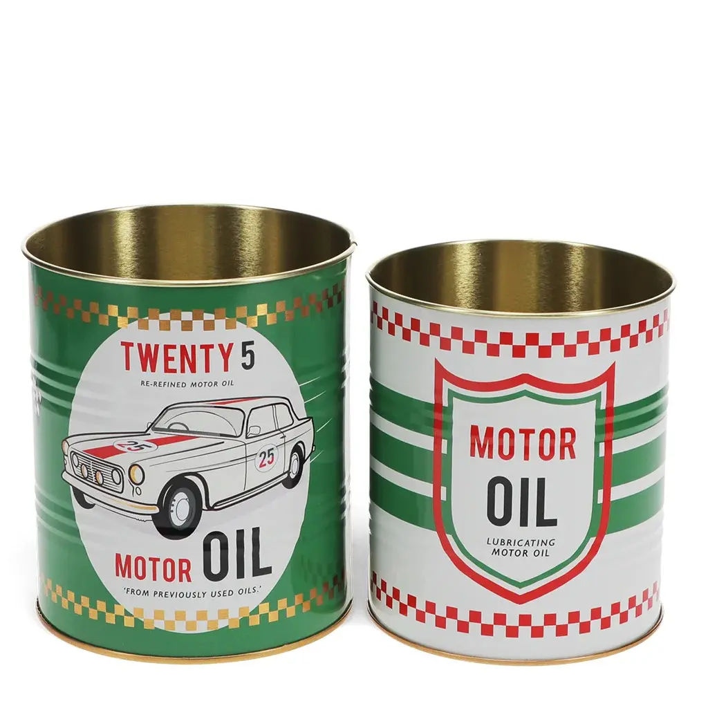 Rex London Caja de almacenamiento Motor Oil (x2) GREEN