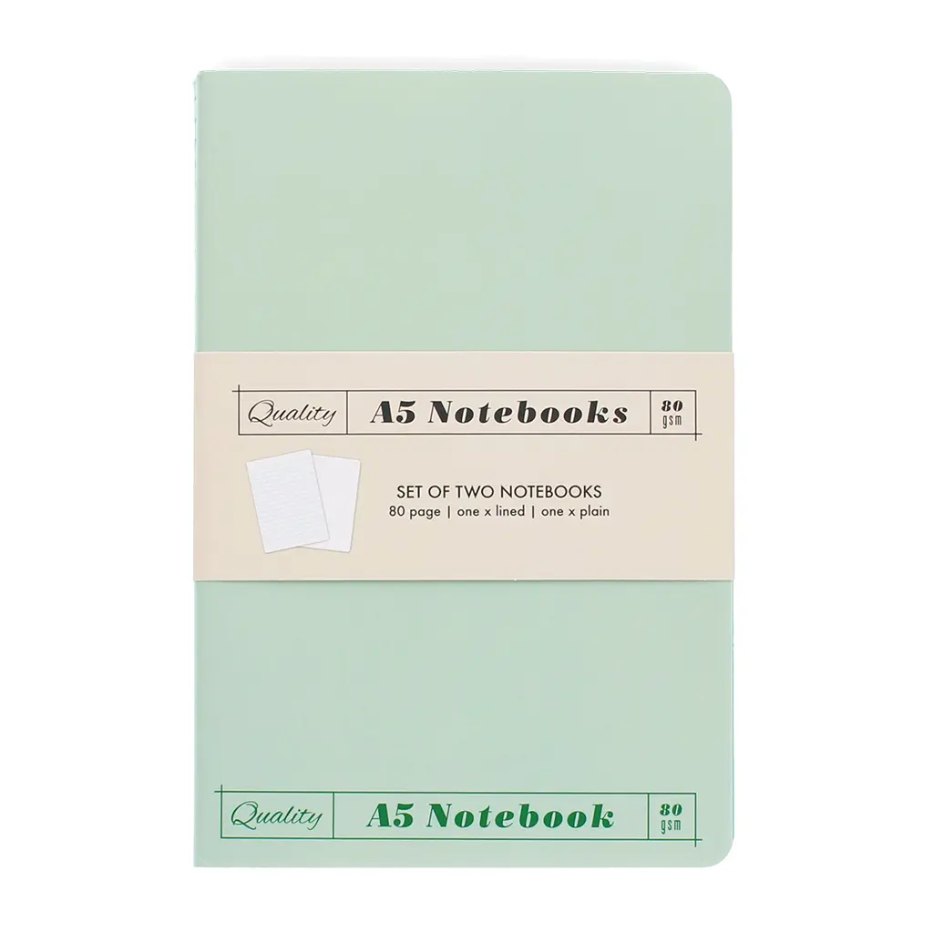 Rex London Bloc de notas A5 (x2) GREEN