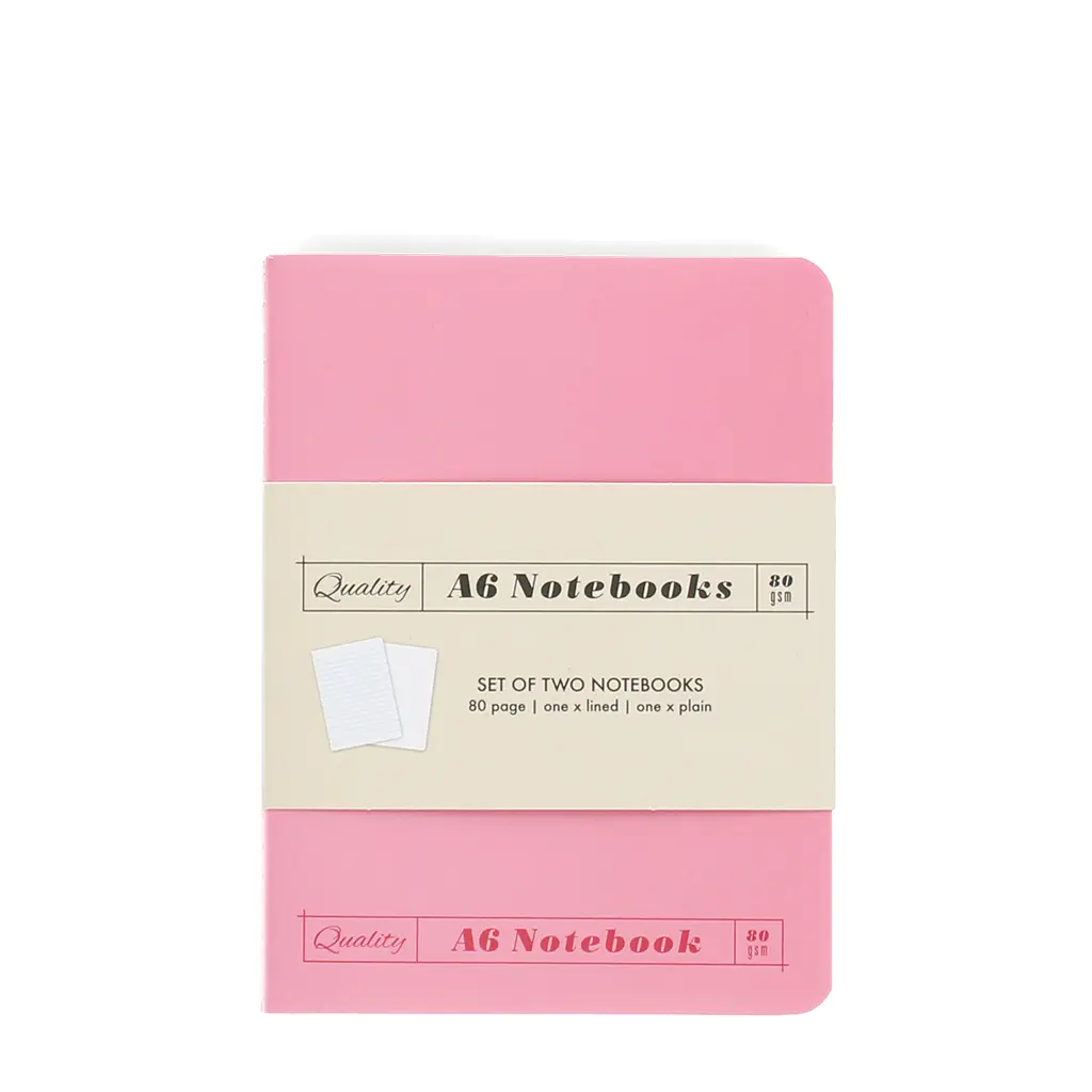Rex London Bloc de notas A6 (x2) PINK