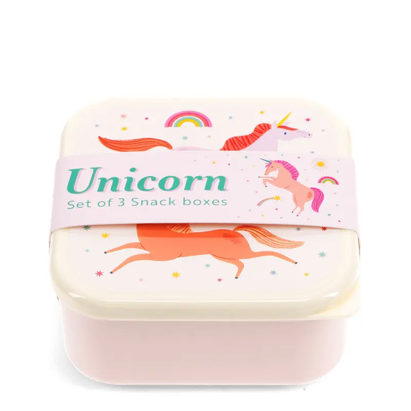 Rex London Caja de almacenamiento de alimentos para niños Unicorn PINK