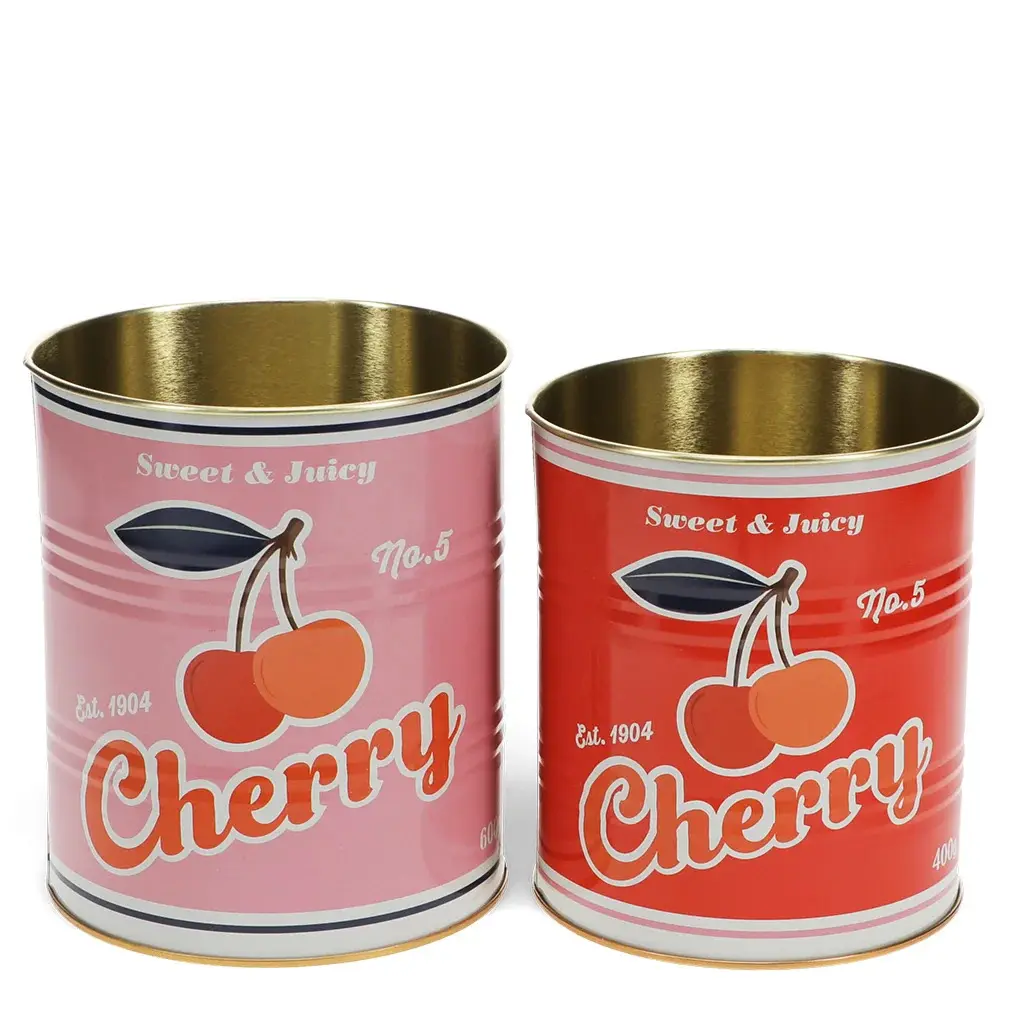 Rex London Caja de almacenamiento Cherry (x2) RED