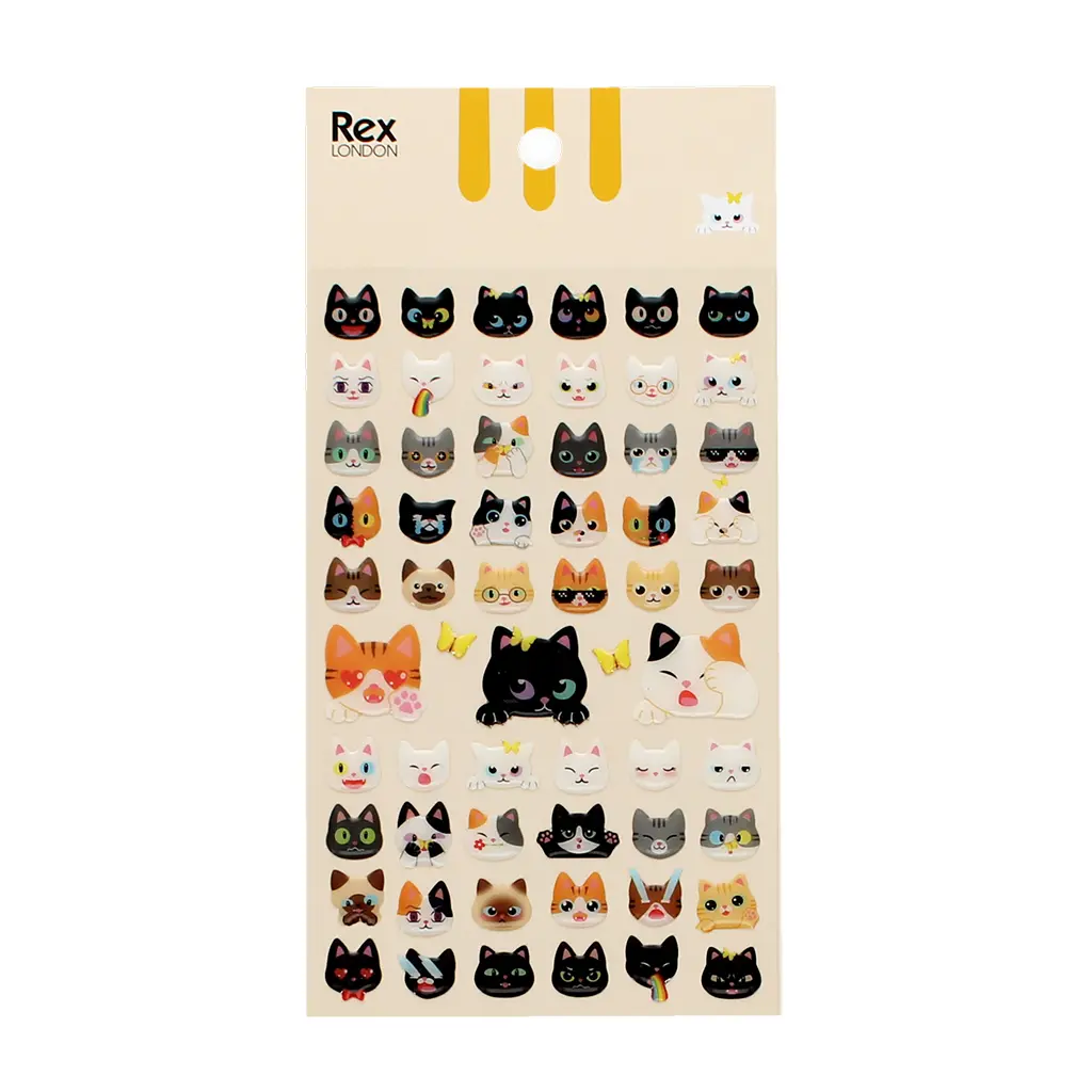 Rex London Etiquetas 3D Quirky Cats MULTICOLOR