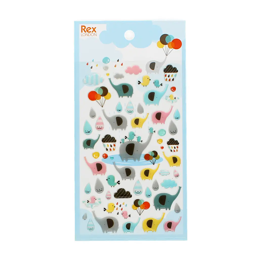 Rex London Etiquetas 3D Elephant Rain Party MULTICOLOR