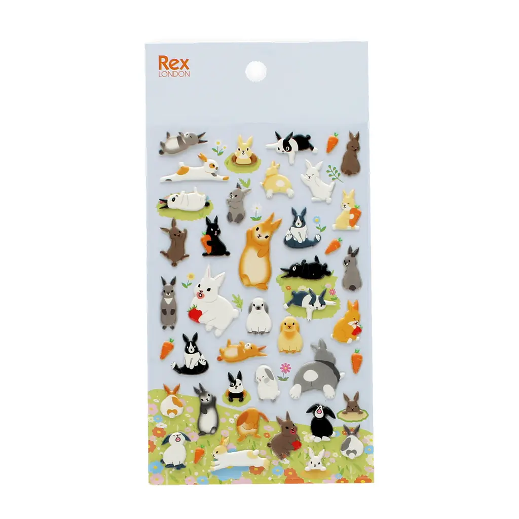 Rex London Etiquetas 3D Kawaii Bunny MULTICOLOR