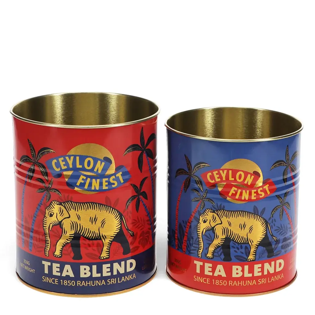 Rex London Caja de almacenamiento Ceylon Finest (x2) RED
