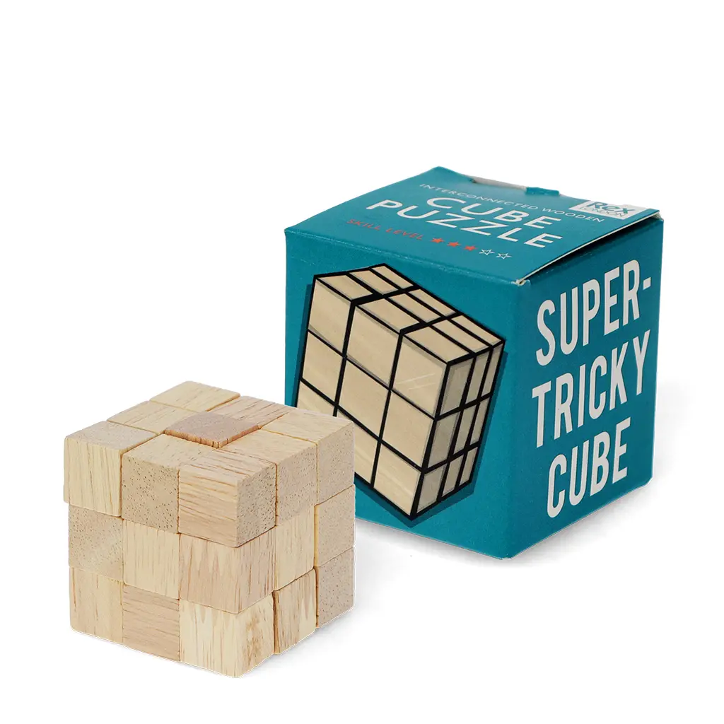 Rex London Cubo de rompecabezas de madera BEIGE