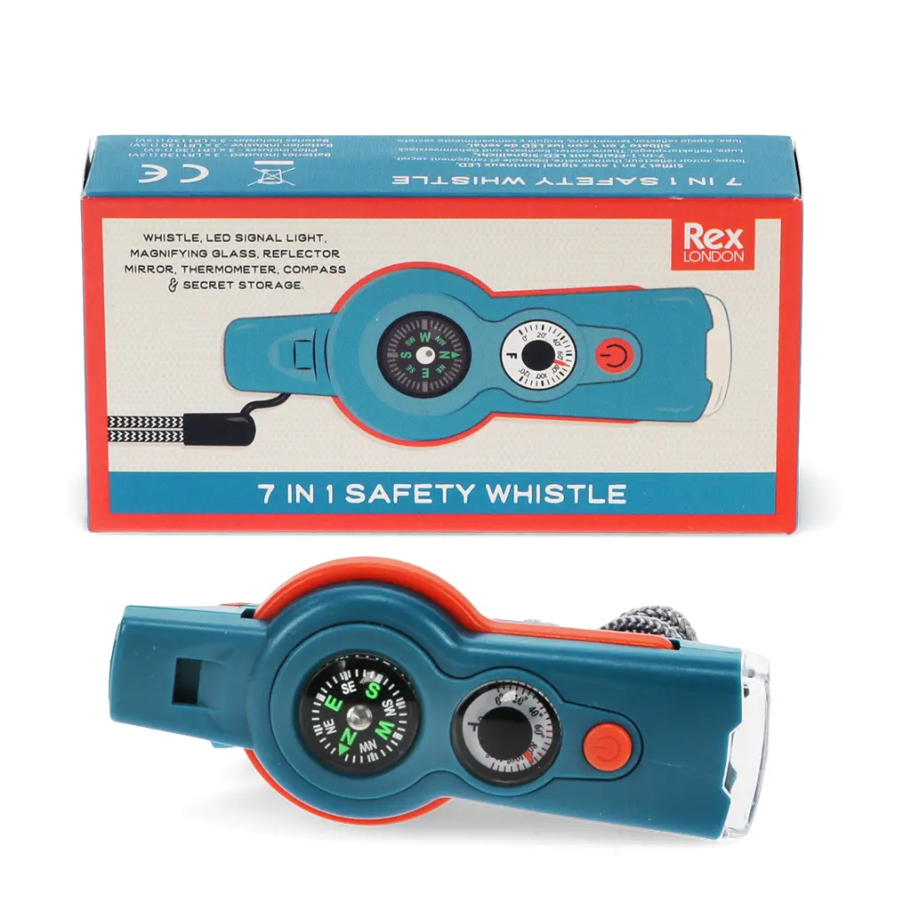 Rex London Silbato de seguridad 7 en 1 para niños Spirit of Adventure BLUE