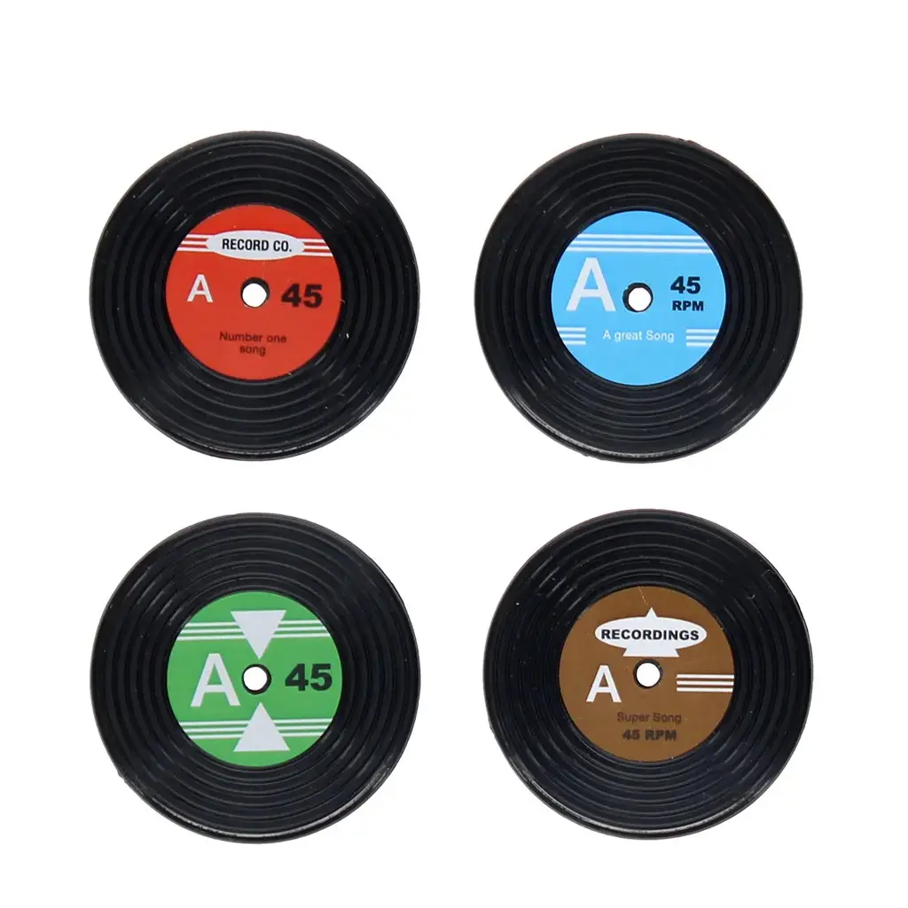 Rex London Mini imán para soporte musical Vinyl record (x4) MULTICOLOR