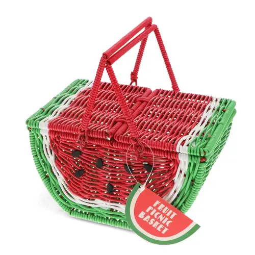 Rex London Mini cesta de frutas picnic para niños Watermelon GREEN