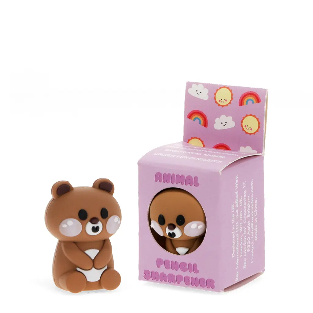 Rex London Sacapuntas de animal Bear BROWN