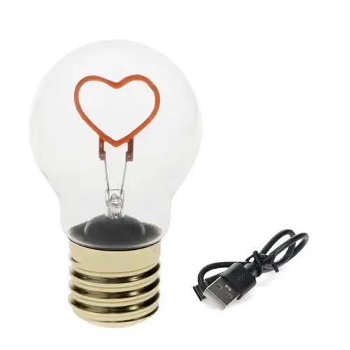 Rex London Bombilla recargable Heart WHITE