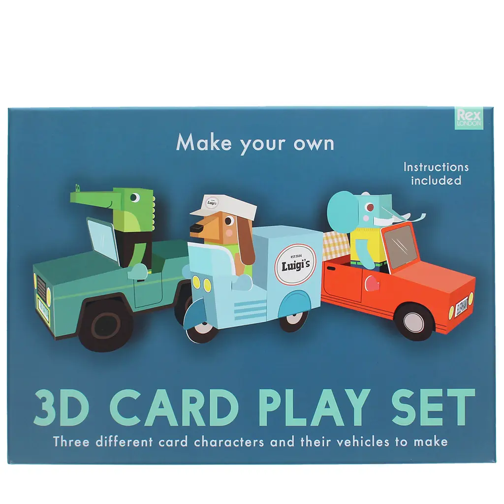 Rex London Juego de cartas 3D Animal Automobiles MULTICOLOR