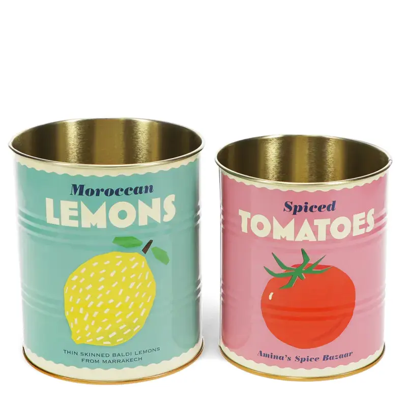 Rex London Caja para alimentos Lemon And Tomato Medium (x2) BLUE