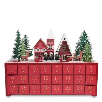 Rex London Decoración navideña con luces LED para niños Calendar RED