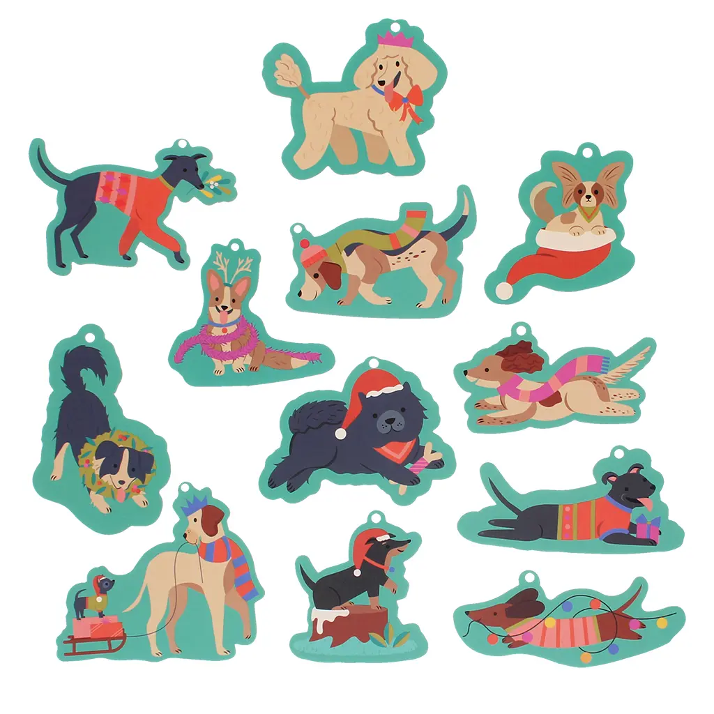 Rex London Etiquetas de regalo de Navidad Festive Friends (x12) MULTICOLOR