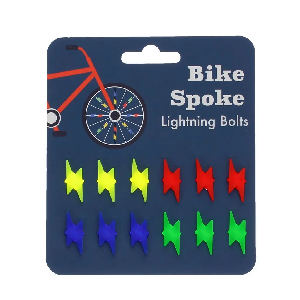Rex London Kit de decoración para radios de bicicleta Lightning bolts (x12) RED