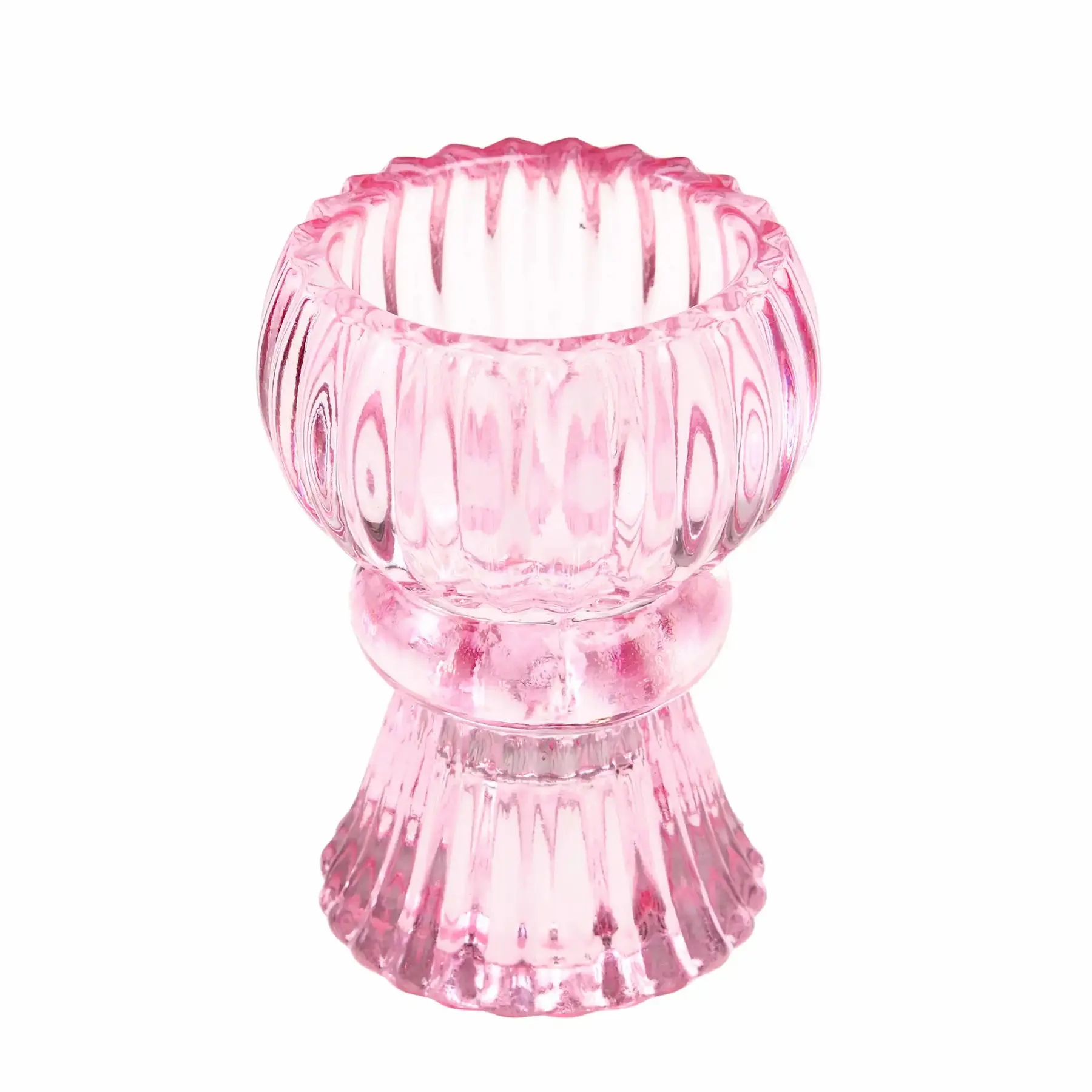 Rex London Candelabro de cristal de doble punta PINK