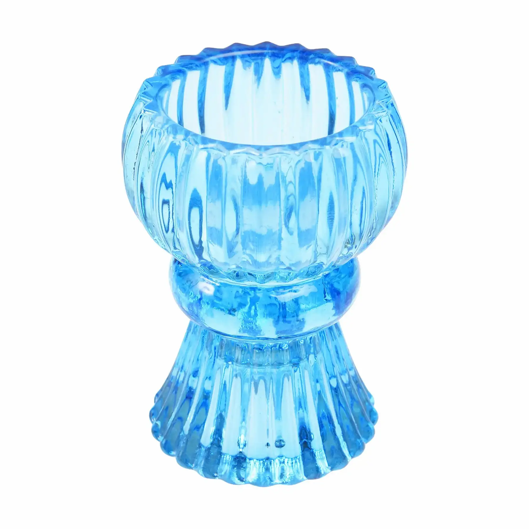 Rex London Candelabro de cristal de doble punta BLUE